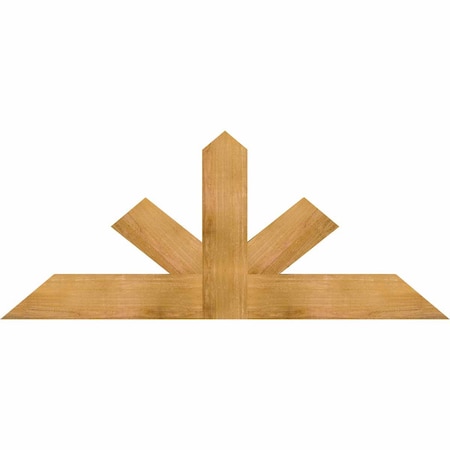Ekena Millwork Saratoga Rough Sawn Timber Gable Bracket, Western Red Cedar, 60"W x 25"H x 2"D x 6"F, 10/12 Pitch GBW060X25X0206SAR00RWR